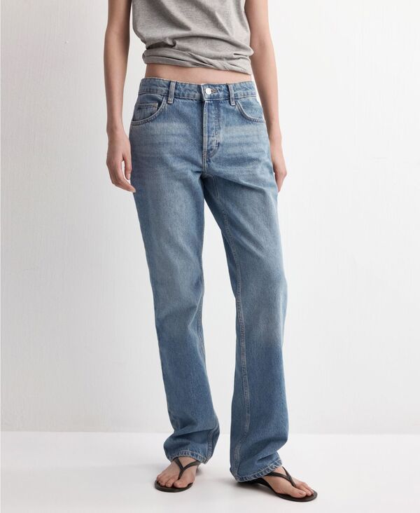 マンゴ レディース ボトムス デニムパンツ ジーンズ MANGO Womenstraight LowWaist Jeans Medium Blue ブルー