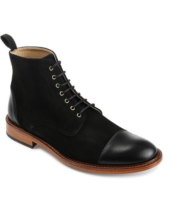 タフト メンズ シューズ ブーツ・レインブーツ スエード レザー Taft Mens Troy Handcrafted Leather and Suede Dress Boots Black ブラック
