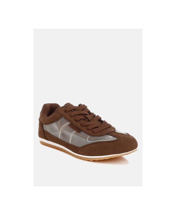 ラグアンドコー レディース シューズ スニーカー メッシュ Rag Co Rag and Co Womens Milon Microfiber and Mesh Sneakers Brown ブラウン