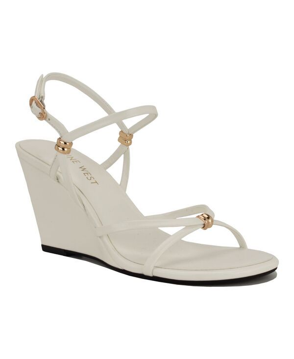 ナインウェスト レディース シューズ サンダル Nine West Womens Deklyn Strappy Ornamented Wedge Dressandals White ホワイト 16,860円