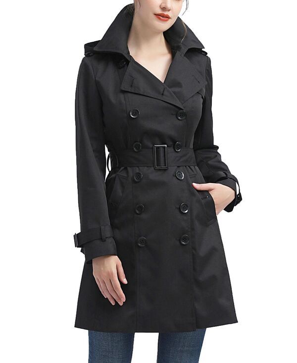 キミアンドカイ レディース アウター コート Womens kimi kai Classic Hooded Trench Coat Black ブラック