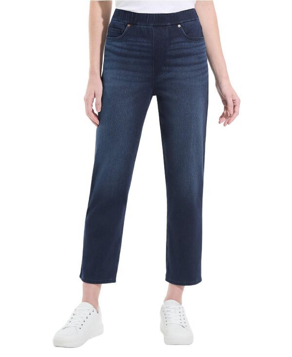 ランズエンド レディース ボトムス デニムパンツ ニット ジーンズ Lands End Womenstarfishigh Rise Knit Denim Straight Crop Jeans Dar