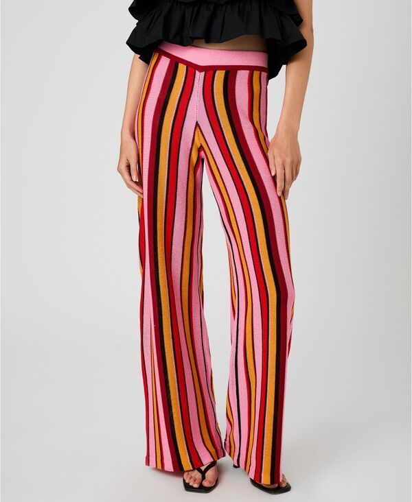 フレンチコネクション レディース ボトムス カジュアルパンツ ニット French Connection Womens Motley Knit Striped Flare Pantsunkissed