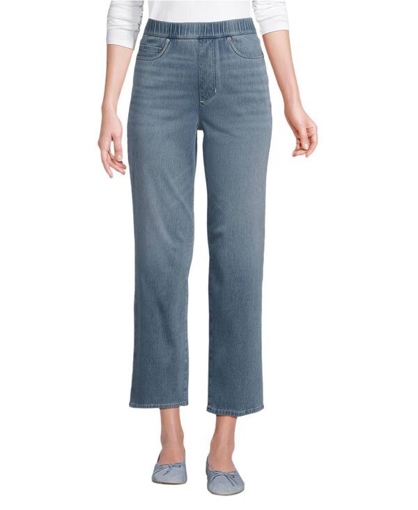 ランズエンド レディース ボトムス デニムパンツ ニット ジーンズ Lands End Womenstarfishigh Rise Knit Denim Straight Crop Jeans Lak 15,155円