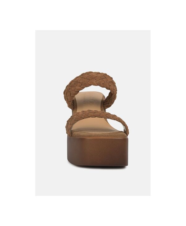 ラグアンドコー レディース シューズ サンダル プラットフォーム スエード Rag Co Misaki Womens Woven Suede Straplatform Sandals Beigekha