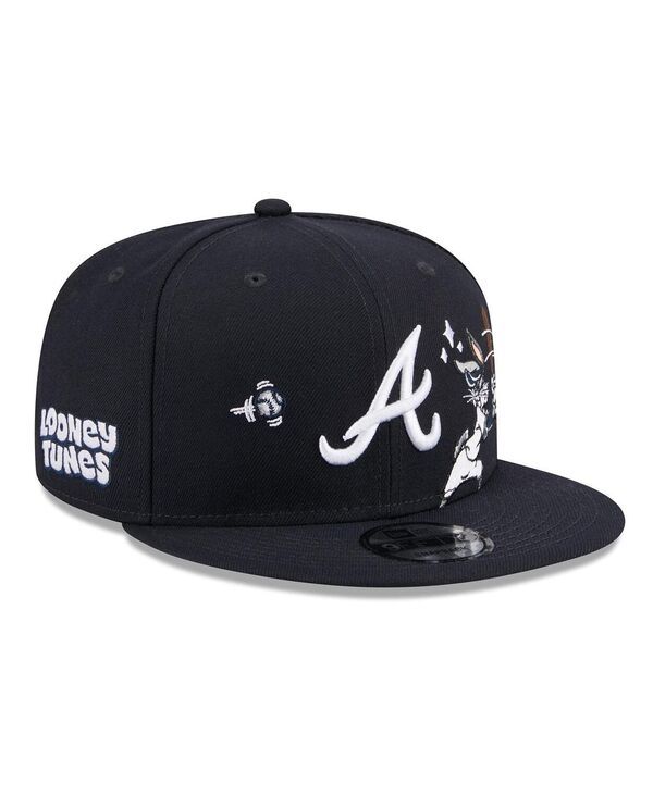 ニューエラ メンズ アクセサリー 帽子 New Era Mens Navy Atlanta Braves Looney Tunes Bugs Bunny 9FIFTY Snapback Hat Nav