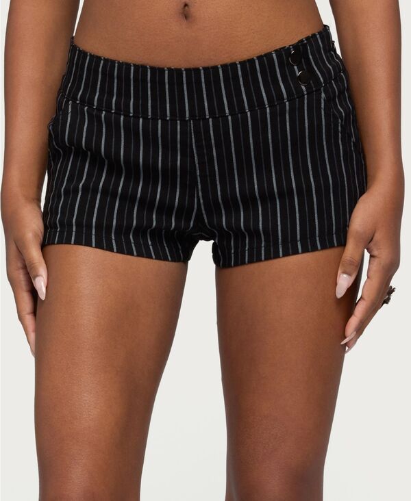 アディクテッド レディース ボトムス ハーフパンツ・ショーツ ショートパンツ Edikted Womens Violetta Striped Micro Shorts Black ブラック
