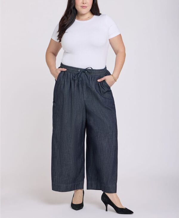 エヌワイディージェイ レディース ボトムス カジュアルパンツ プラスサイズ NYDJ Plusize Whitney PullOn Cargo Cropants Dark Indigo インディゴ