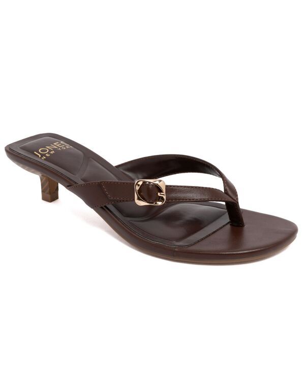 ジョーンズニューヨーク レディース シューズ サンダル ヒール Jones New York Womens Lisiana Kitten Heel Thong Dressandals Dark Bro