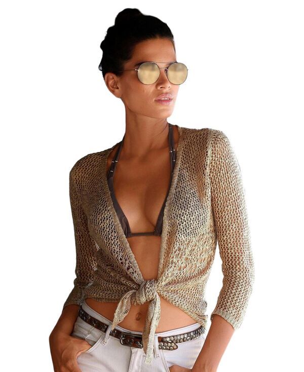 ラスカーナ レディース アウター ニット・セーター カーディガン LASCANA Womens Open Work Cardigan Sand サンド