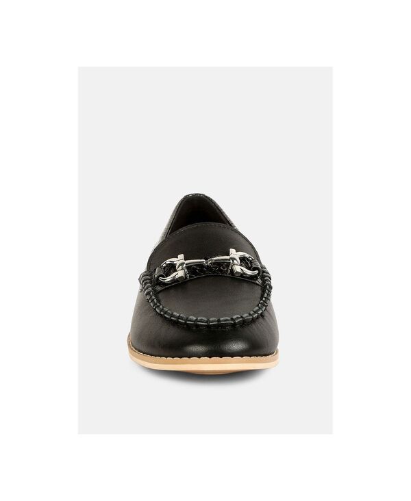 ラグアンドコー レディース シューズ スリッポン・ローファー Rag Co HOLDA Womens Horsebit Embellished Loafers With Stitch Detail B