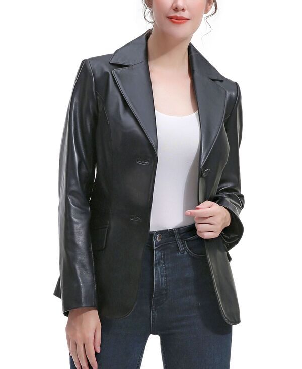 ビージーエスディー レディース アウター ジャケット・ブルゾン ブレザー BGSD Womens Ruth Leather Blazer Jacket Black ブラック
