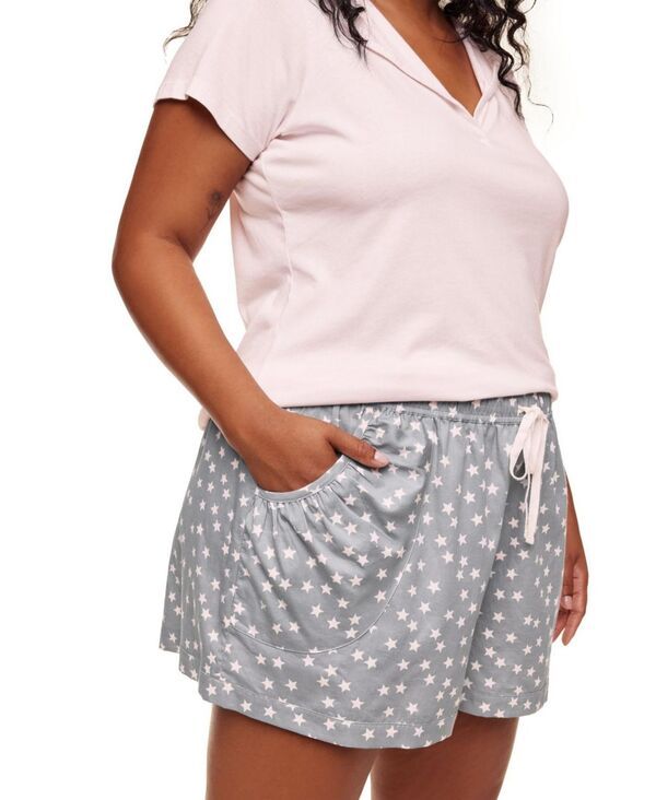 アドアミー レディース アンダーウェア ナイトウェア プラスサイズ Tシャツ Adore Me Plusize Jacquelyn Pajama Tshirt And Short Set Novelt
