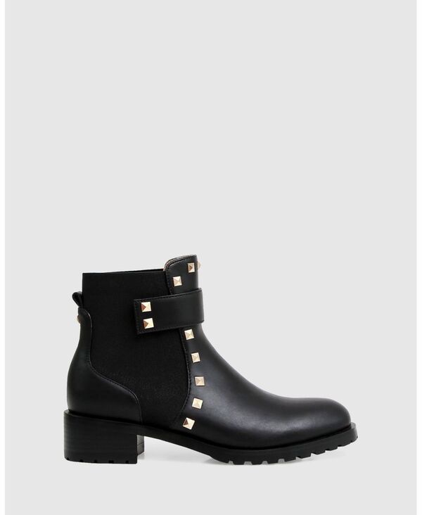 ベルアンドブルーム レディース シューズ ブーツ・レインブーツ アンクル レザー Belle Bloom City Lights Leather Ankle Boot Black ブラック