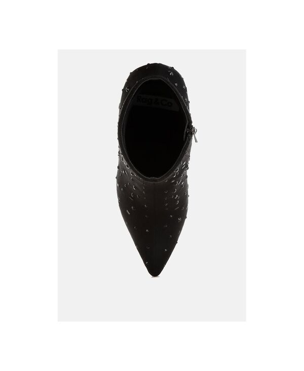 ラグアンドコー レディース シューズ ブーツ・レインブーツ Rag Co Rag and Co Womensakura Diamantembellished Microfiber Boots Blac