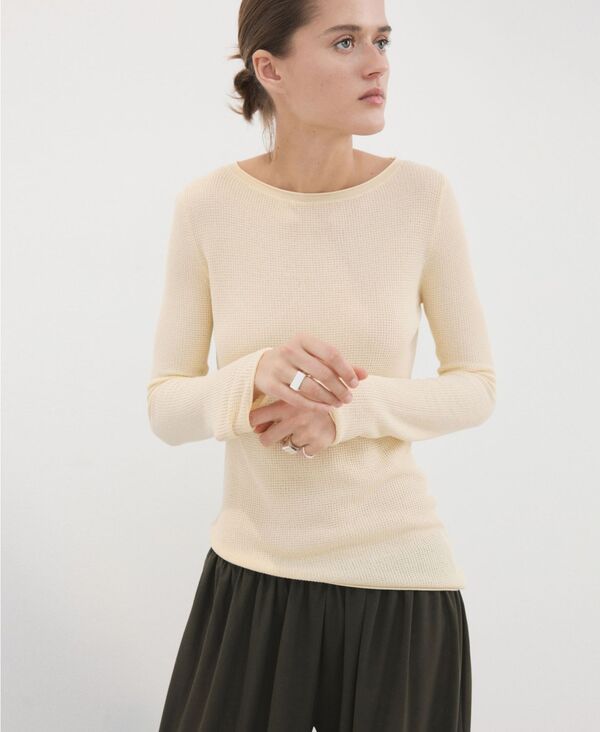 マンゴ レディース アウター ニット・セーター MANGO Womens FineKnit Sweater Pastel Yellow イエロー