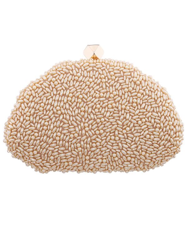 ニナ レディース バッグ Nina Hera Beaded Shell Shaped Small Clutchandbag Champagne シャンパン
