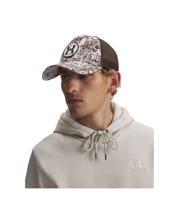 アンダーアーマー メンズ アクセサリー 帽子 Under Armour Mens Blitzing Trucker Hat Gridiron Brown White ホワイト