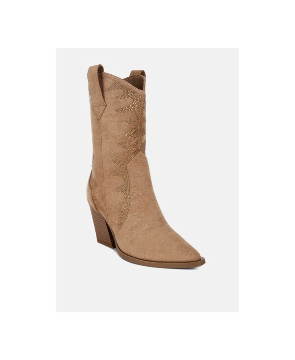 ラグアンドコー レディース シューズ ブーツ・レインブーツ Rag Co Rag and CO Womens Ramblerhinestones Embellished Calf Boots Beig