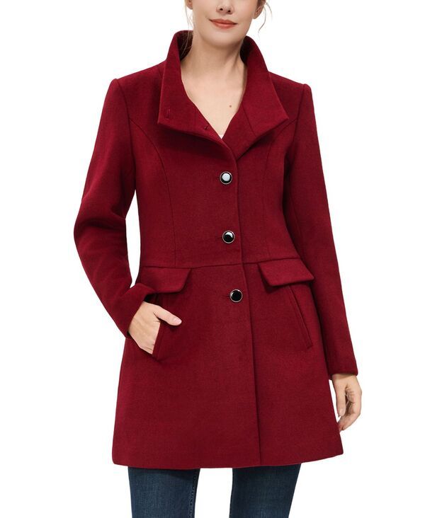 キミアンドカイ レディース アウター ジャケット・ブルゾン ウール コート kimi kai Womens Olivia Wool Blend Walking Coat Wine ワイン