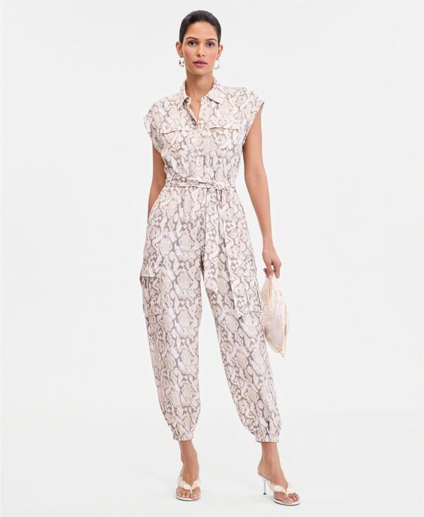 アイエヌシー インターナショナル コンセプト レディース トップス ジャンプスーツ プリント 半袖 INC International Concepts WomenshortSleeve Snake