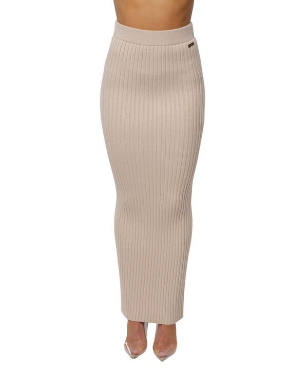ジェイラックスレーベル レディース ボトムスカート リブ JLUXLABEL Womensoft Reset Ribbed Skirt Ivory アイボリー