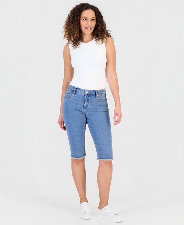 スタイルアンドコー レディース ボトムス ハーフパンツ・ショーツ プチ ジーンズ Style Co Petite MidRise RawHem Skimmer Jeans Light Motif Wa