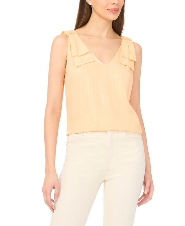 セセ レディース トップス タンクトップ Vネック CeCe Womens VNeck BowStrap Tank Top Apricot アプリコット