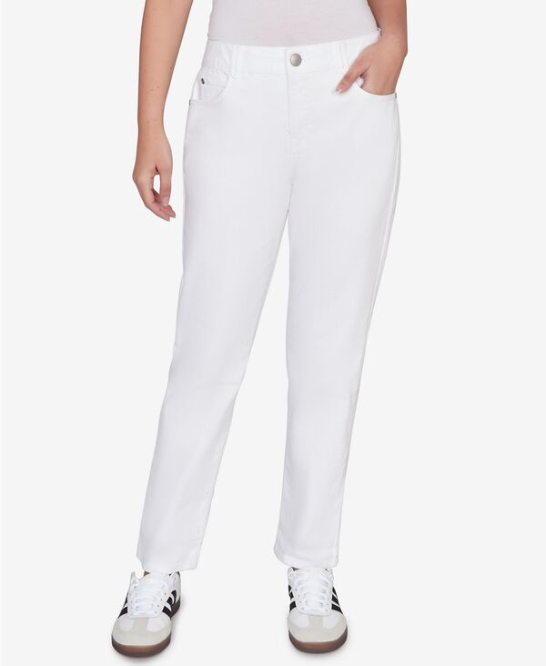 ルビーアールディー レディース ボトムス デニムパンツ プチ Ruby Rd Petite Curvenhancing Five Pocket SlimLeg Jean White ホワイト