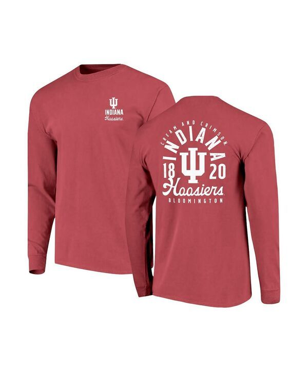 イメージワン メンズ トップス Tシャツ オーバーレイ Image One Mens Crimson Indiana Hoosiers Comfort Colors Mascot Overlay Lo