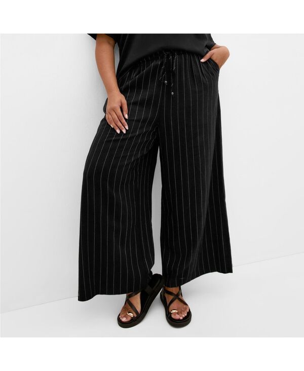 シティーシック レディース ボトムス カジュアルパンツ CITY CHIC Womens Kelly Stripe Pant Blk pinstripe ストライプ