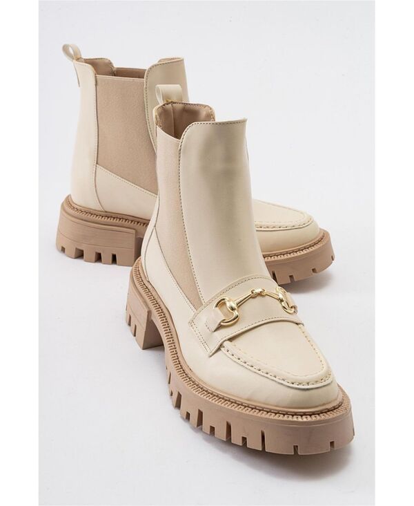 プロローグシューズ レディース ブーツ・レインブーツ チェルシーブーツ チェルシー Prologue Shoes Vesper Buckled Chelsea Boot Women Beige fau