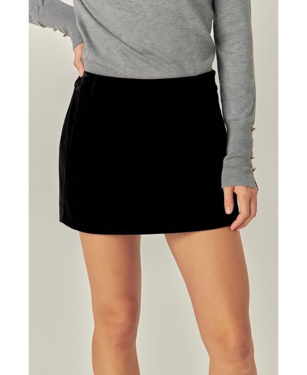 イングリッシュファクトリー レディース ボトムスカート ローライズ ベルベット English Factory Womens Velvet Low Rise Skirt Black ブラック