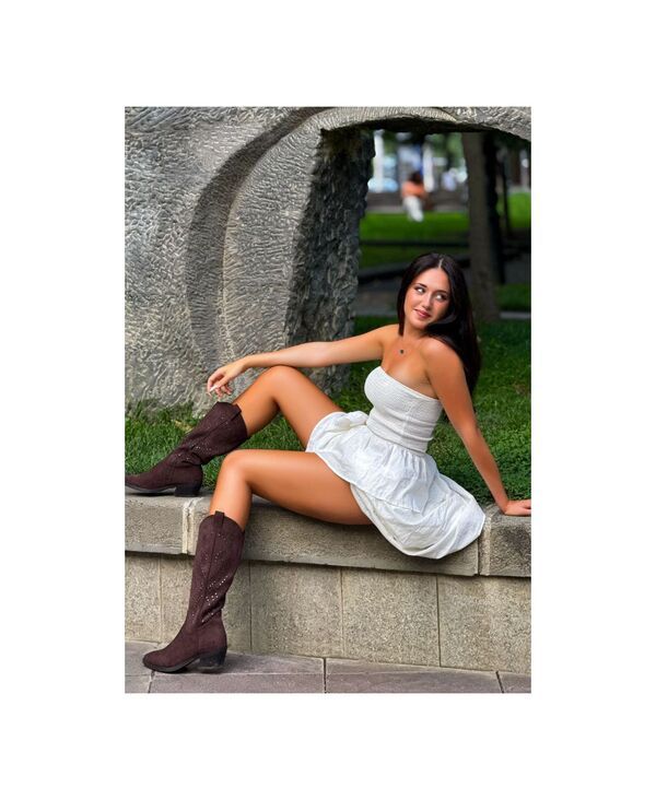 ラグアンドコー レディース シューズ ブーツ・レインブーツ Rag Co Rag and CO Womens Lariat Studs Embellished Cowboy Boots Brown ブ