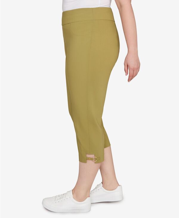 ハーツオブパーム レディース ボトムス カジュアルパンツ プラスサイズ キャップ HEARTS OF PALM Plusize Solid Tech Stretch Capri Pants Fern