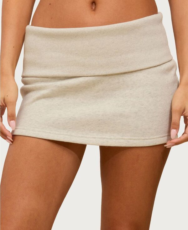 アディクテッド レディース ボトムスカート ミニ フリース Edikted Womens Nayel Fleece Foldover Mini Skirt Graymelange グレー