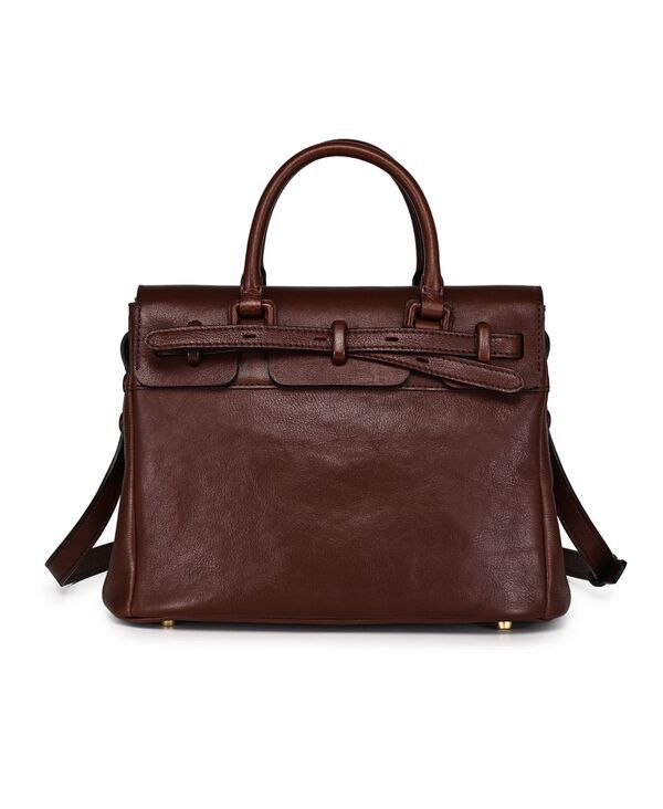 オールドトレンド レディース バッグ OLD TREND Wishbone Medium Satchel Handbag Coffee Brown ブラウン
