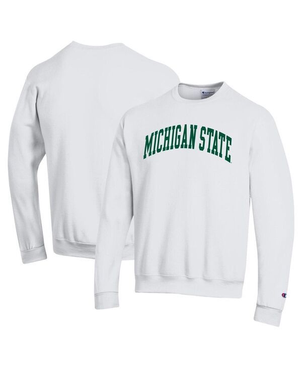 チャンピオン メンズ アウター パーカー・スウェット シャツ フリース Champion Mens White Michigan State Spartans Basic Arch Fleece Pu