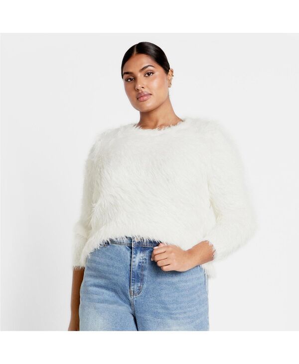 シティーシック レディース アウター ニット・セーター プラスサイズ CITY CHIC Plusize Jules Jumper Ivory アイボリー