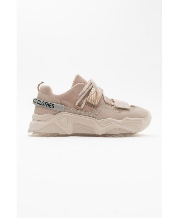 プロローグシューズ レディースニーカー Prologue Shoes Lulen Velcro Sport Sneakers Women Beige faux leather ベージュ