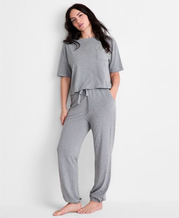ステートオブデイ レディース アンダーウェア ナイトウェア Tシャツ 半袖 ジョガーパンツ State of Day Womens 2Piece ShortSleeve TShirt and Jogg