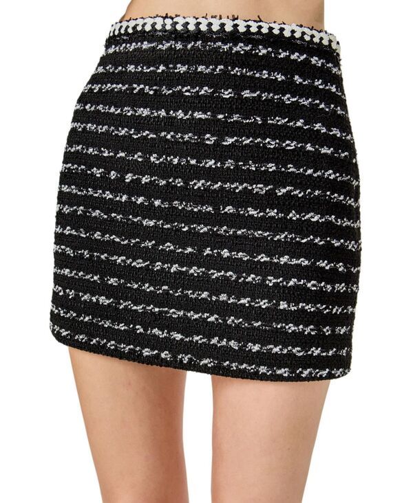 エンドレスローズ レディース ボトムスカート ツイード endless rose Womenstriped Tweed Skirt Black ブラック