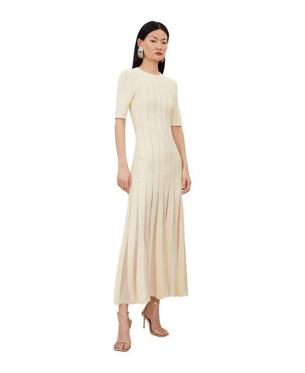 カレンミレン レディース トップス ワンピース ニット マキシ Karen Millen Womens Knitted Maxi Dress Ivory アイボリー