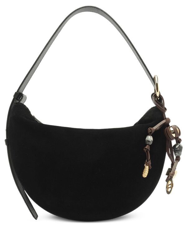 アレッツォ レディース バッグ スエード Arezzo Simone Medium Suede Shoulder Handbag Black ブラック