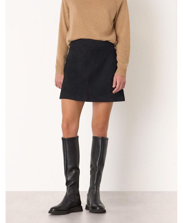 ホイッスルズ レディース ボトムスカート A ライン スエード Whistles Womensuede A Line Skirt Black ブラック