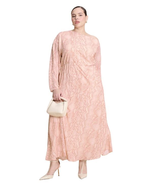 エロクイ レディース トップス ワンピース ELOQUII Womens One Shoulder Asym Dressnakeskin sheer
