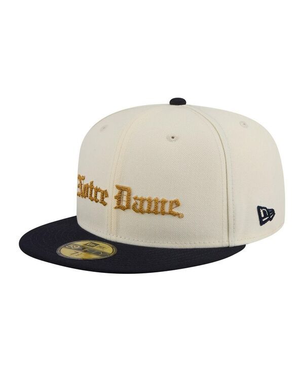ニューエラ メンズ アクセサリー 帽子 New Era Mens CreamNavy Notre Dame Fighting Irish TwoTone Script 59FIFTY Fitted H