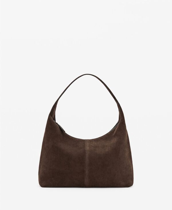 マンゴ レディース バッグ スエード MANGO Womenstitching Suede Shoulder Bag Brown ブラウン