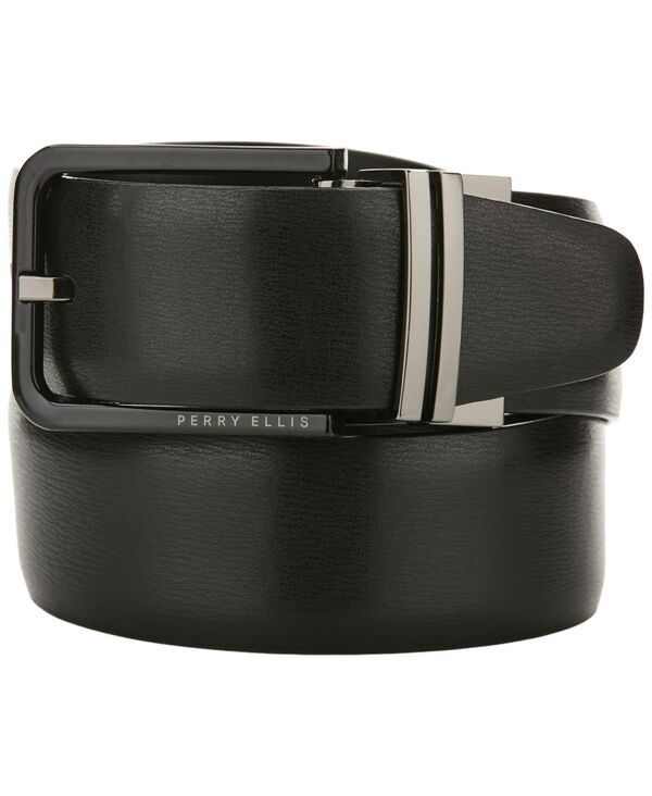 ペリーエリス メンズ アクセサリー ベルト レザー Perry Ellis Portfolio Mens Classic Leatheriver Belt Black ブラック