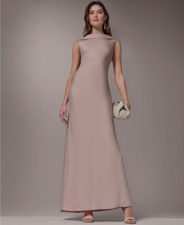 ダナ キャラン ニューヨーク レディース トップス ワンピース Donna Karanew York Womens Boat Neck Ball Gown SNOW PETAL